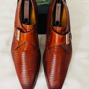 NEW- Magnanni “TEXTURED” Single Monk Dress Shoes.